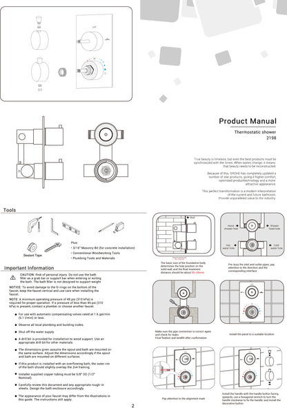 Smesiteli Titanium Gold Solid Brass Shower Intelligent