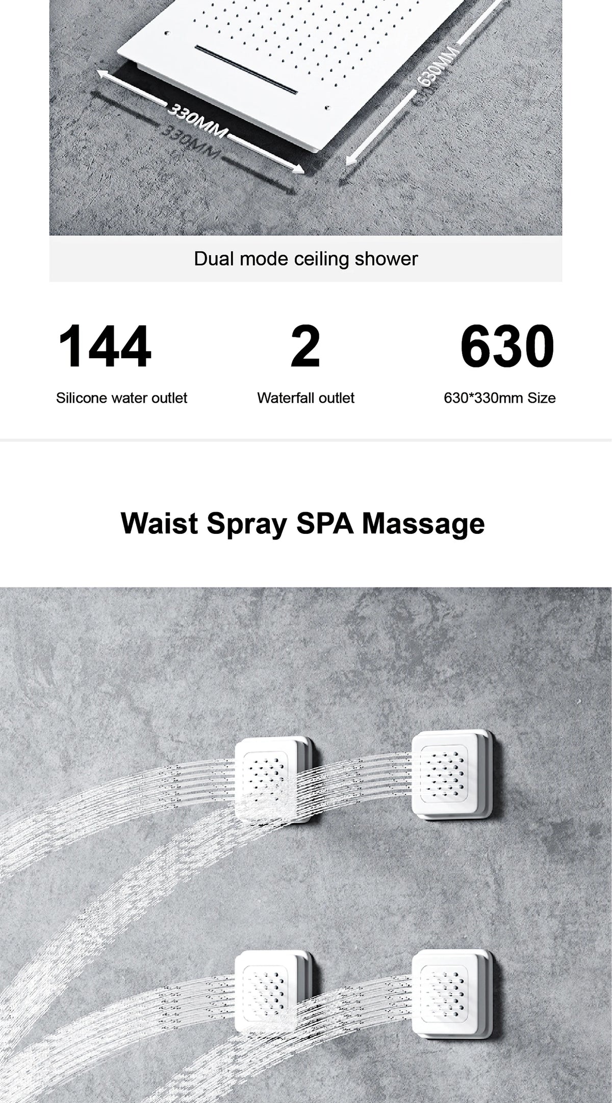 Gun Gray Brass Ceiling Constant Temperature Shower System