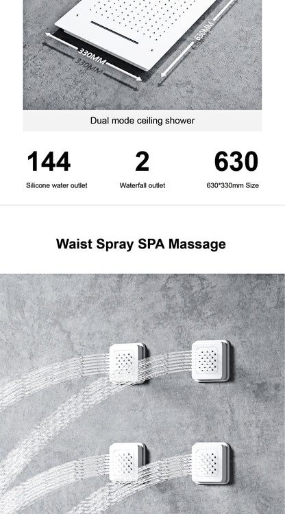 Gun Gray Brass Ceiling Constant Temperature Shower System