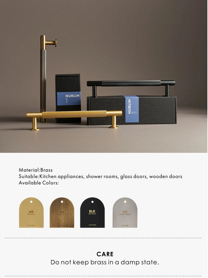 Nurlin Brass Door Double Sided Knurled Pull Bar