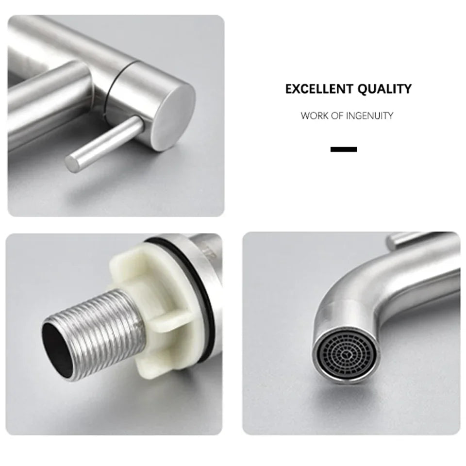 G1/2 Cold Basin Faucet Stainless Steel Bathroom Sink