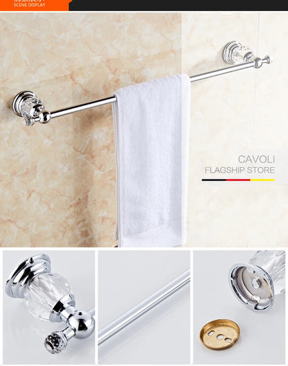 Luxury Crystal Silver Bathroom Chrome Polished Brass Bath