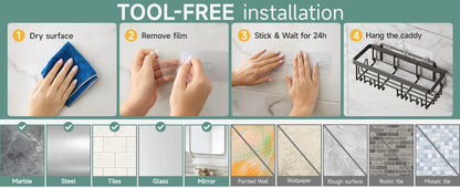 Pack Shower Caddy Organizer Rack Shelf Inside Shower
