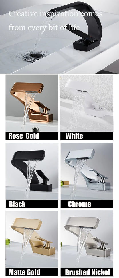 Tolm Basin Faucet Modern Bathroom Mixer Tap Orange