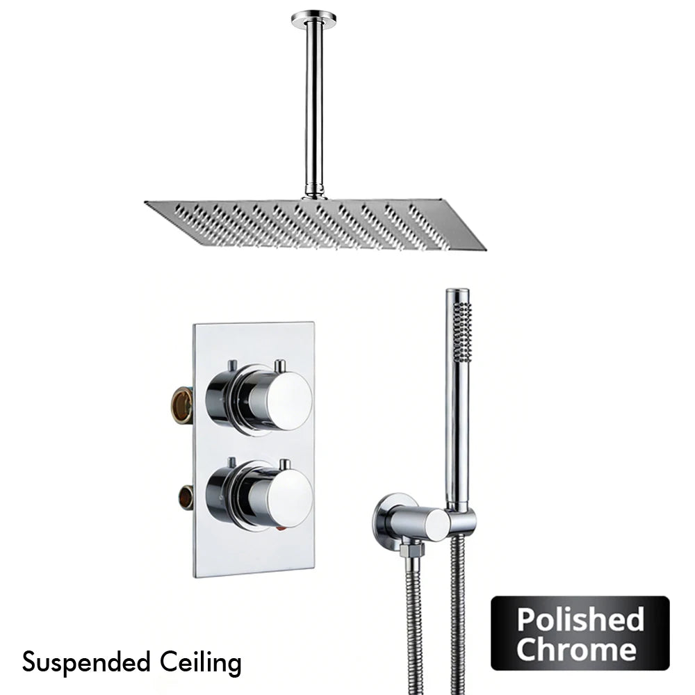Bathroom Faucet Dial Way Brushed Gold Thermostat Shower