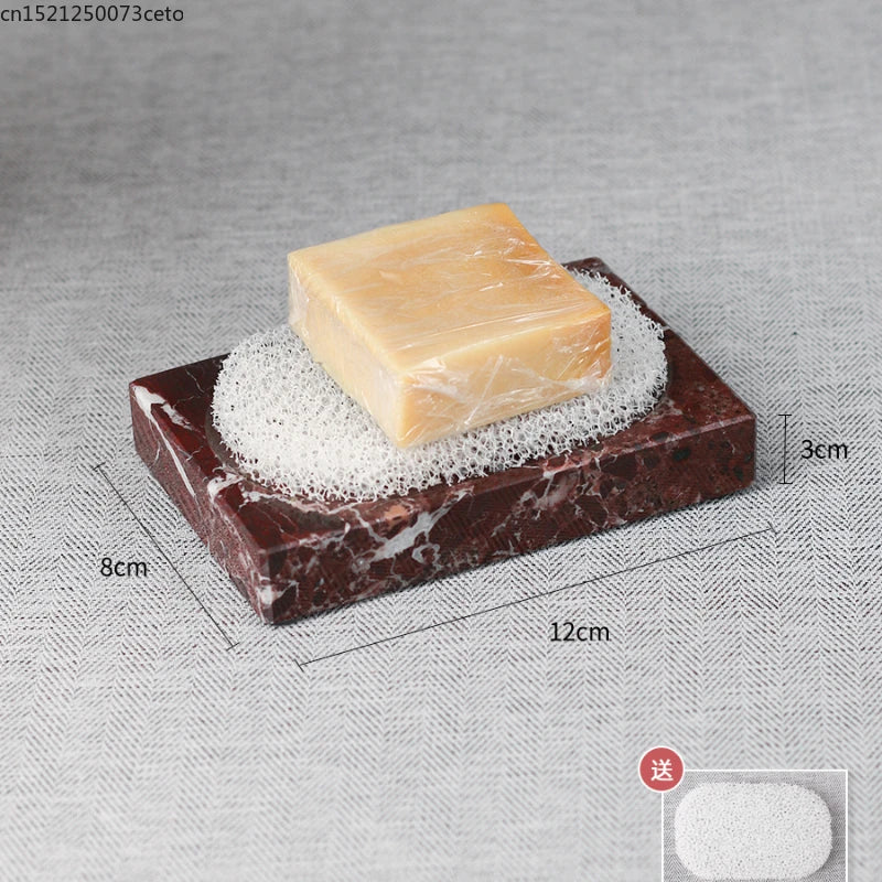 Natural Purple Red Marble Bathroom Lotion Bottle Toothbrush