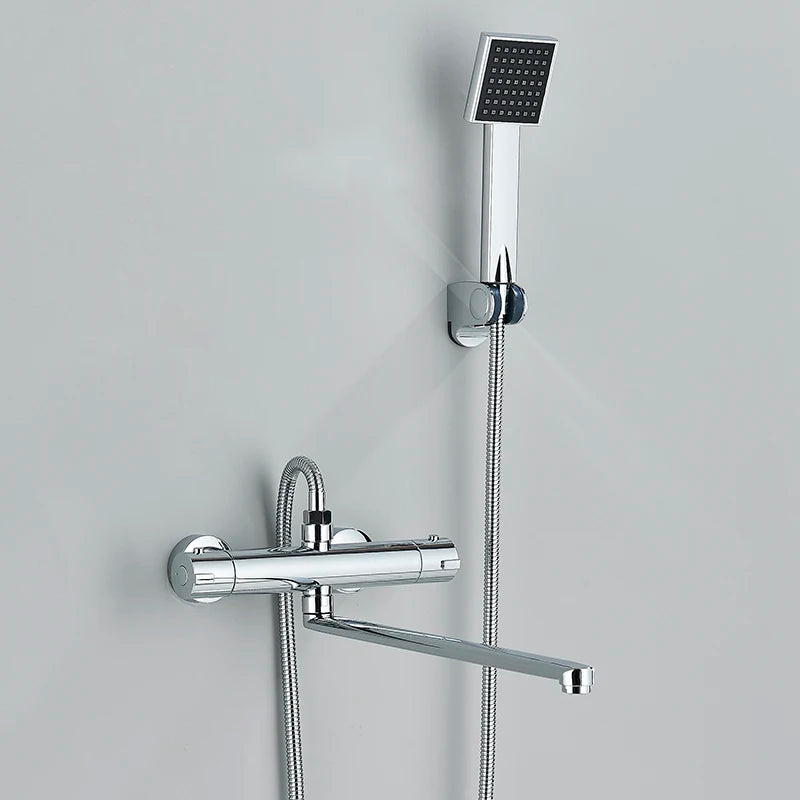 Thermostatic Shower Faucet Mixing Valve Bathroom Long Rotate