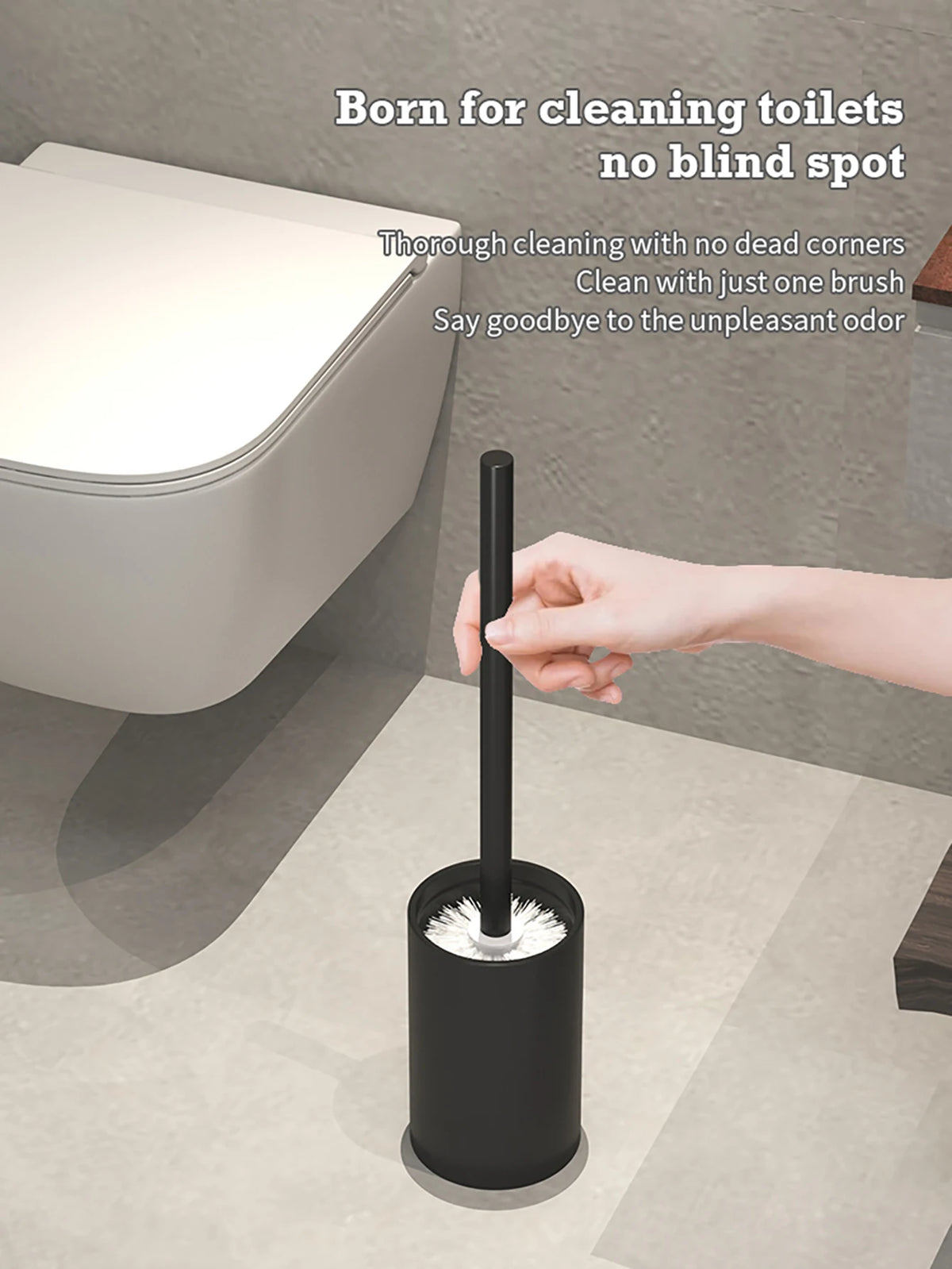 Bathroom Toilet Brush Holder Cleaning Plastic Floor Standing