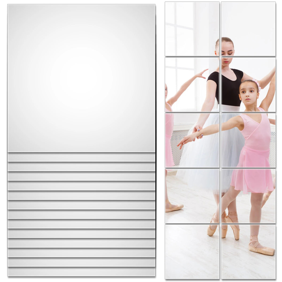 10/20/30pcs Mirror Wall Sticker Mirror Diy Square Decal