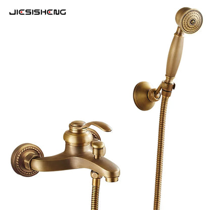 Antique Brass Simple Shower Without Overhead Spray Handheld