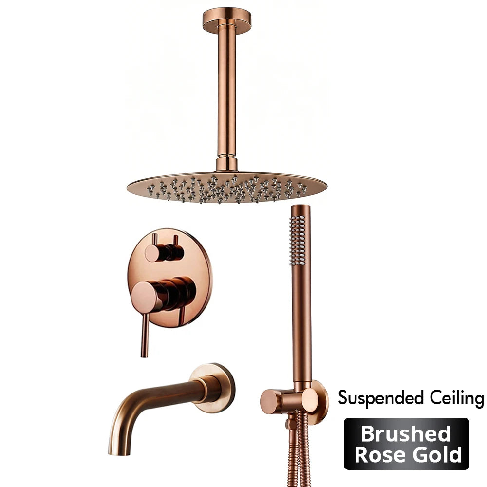 Bathroom Faucet Shower Mixer Tap Spout Black Solid