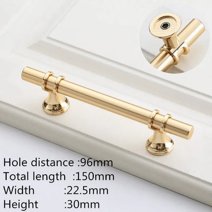 Kk&Fing Cabinet Wardrobe Door Golden Handles Lengthen Light