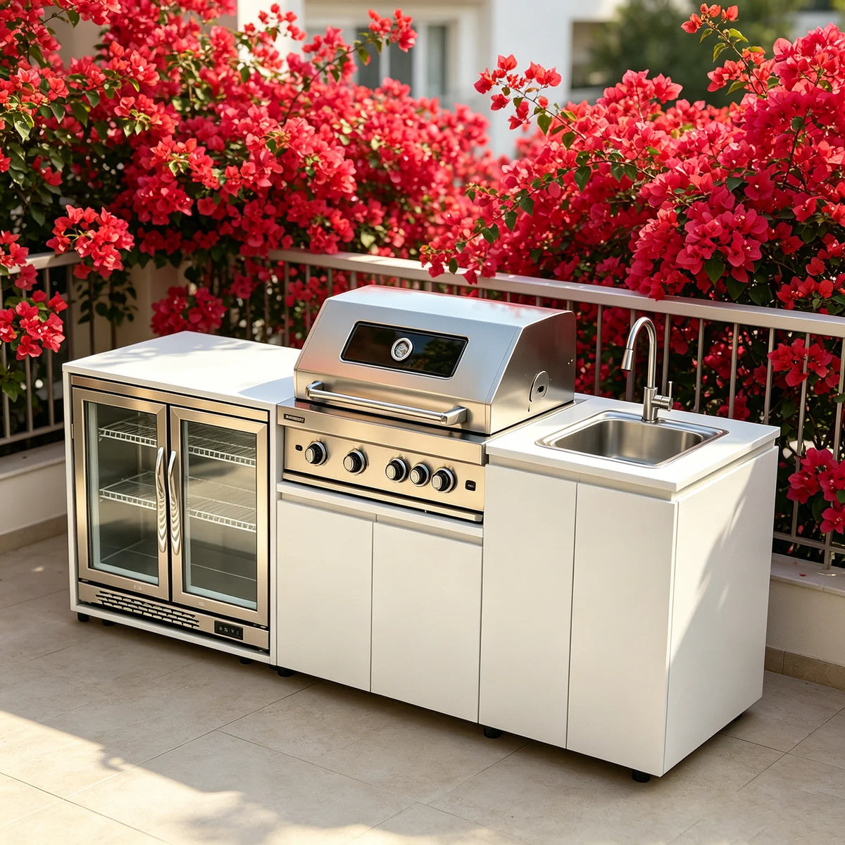 Stainless Steel Outdoor Bbq Fridge Grill Cooktop Sink