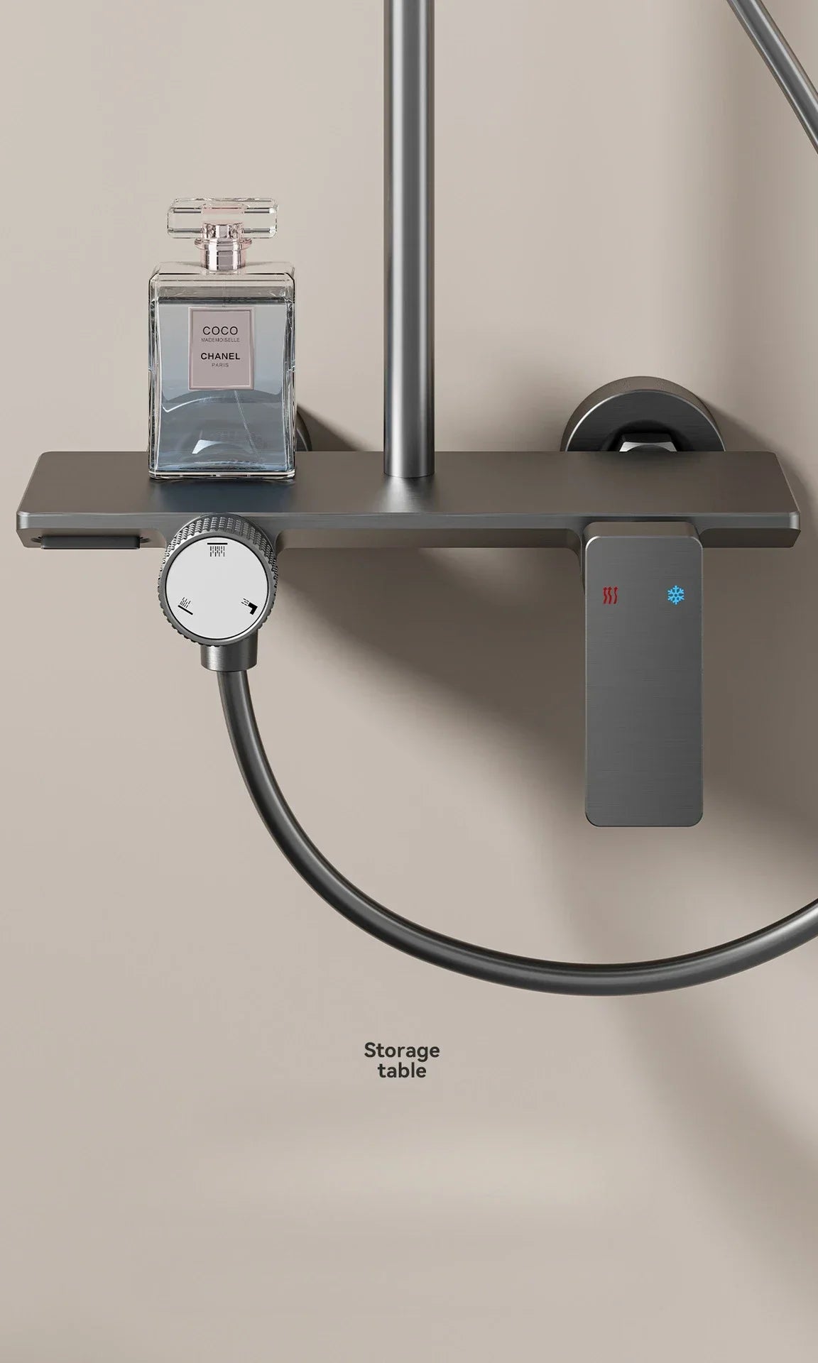 Grey Knob Type Three Ways Water Outlet Shower