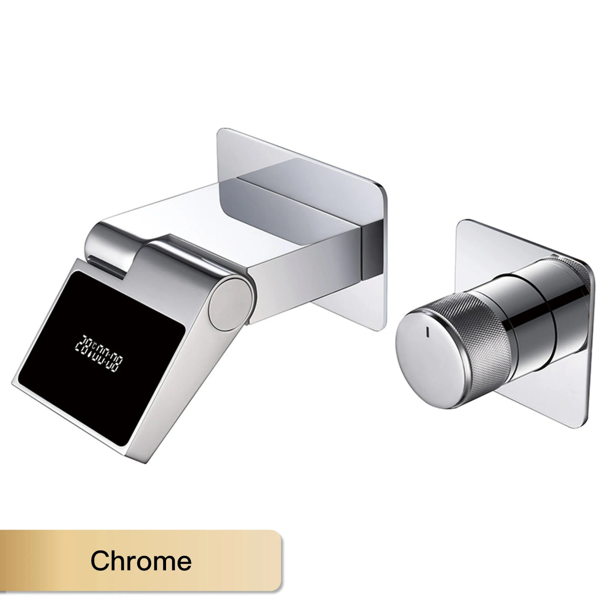 Intelligent Black Brass Bathroom Faucet Led Digital Display