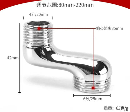 2pcs Brass Shower Faucet Shower Thickened Variable Diameter
