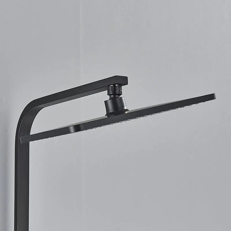 Black Thermostatic Shower Faucets Digital Display Screen Cold