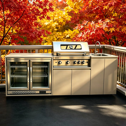 Stainless Steel Outdoor Bbq Fridge Grill Cooktop Sink