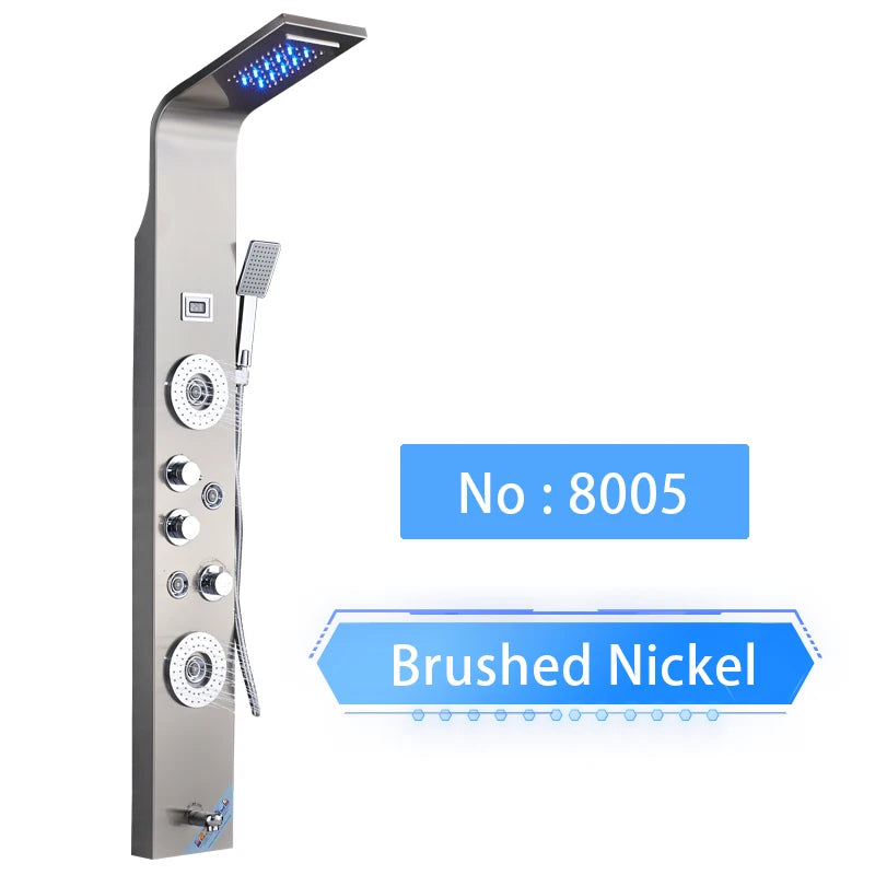 Shinesia Led Shower Panel Rainfall Bathroom Column Mixer