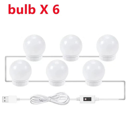Usb Tri-Color Dimming Hollywood Mirror Headlamp Mirror Lamp
