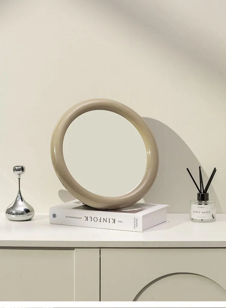 Nordic Round Glass Mirror Wall Mirror Desktop Mirror