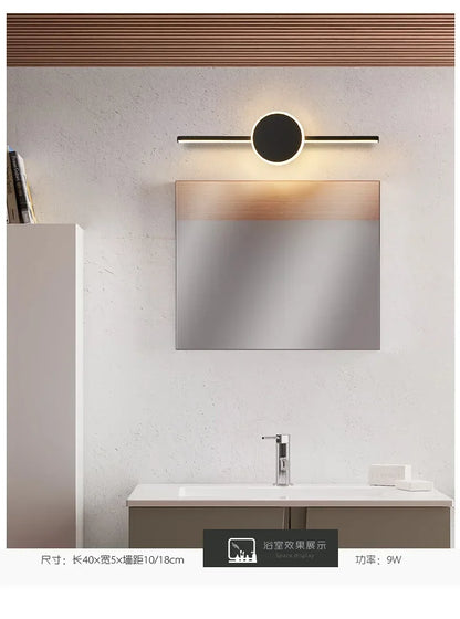 Modern Luxury Bathroom Wall Lamp Black White Aluminum