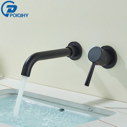 Matte Black Basin Faucet Brass White Bathroom Sink
