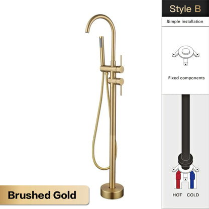Aitana Luxury Black Brass Bathroom Faucet Floor Standing