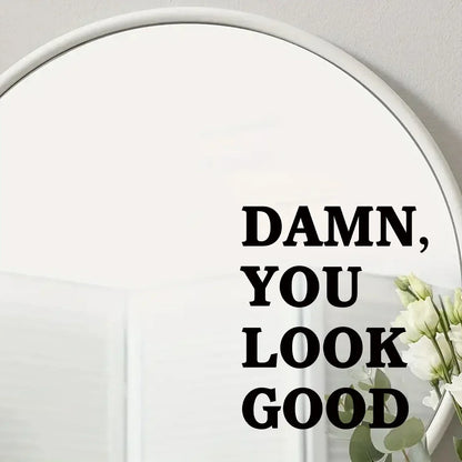 1pc Encouraging Text Wall Mirror Sticker Furniture Decor