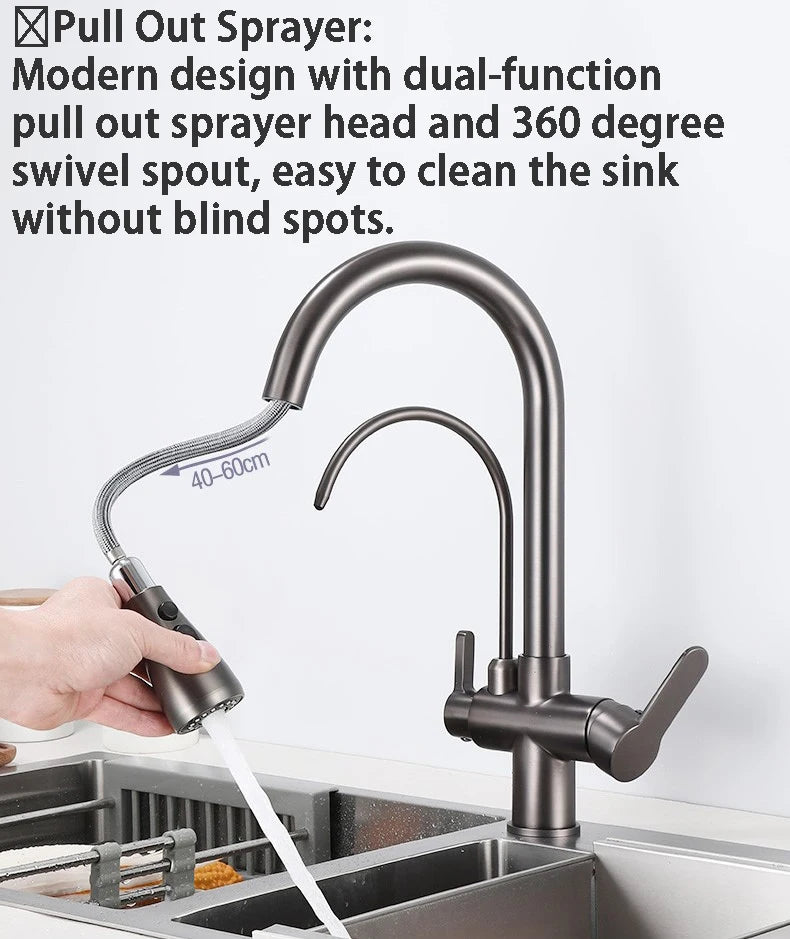 Touch On Filtered Faucet Three Ways Cold Drinking