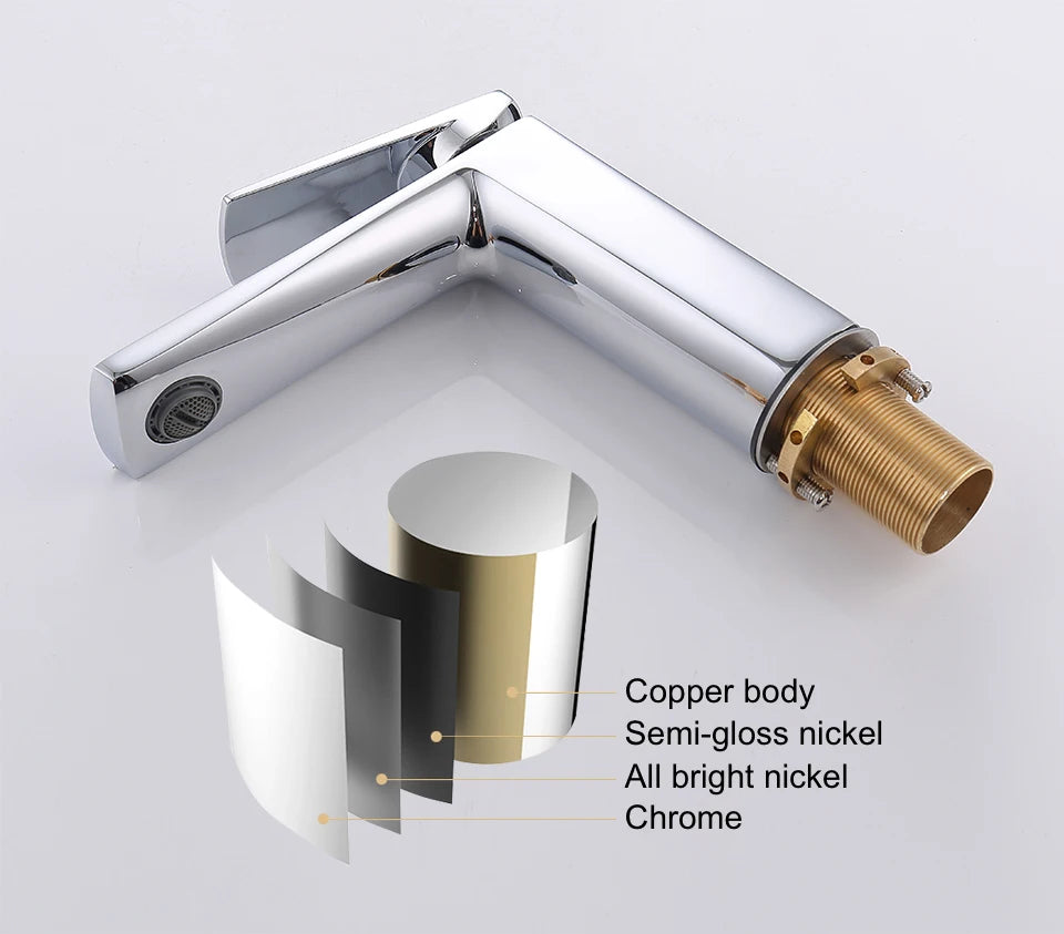 Vgx Brushed Gold Bathroom Faucets Square Basin Mixer