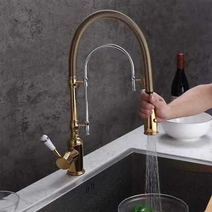 Zappo Gold Chrome Sink Faucet High Arc 360