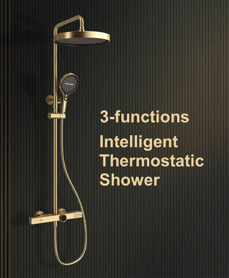 Vgx Thermostatic Shower System Gold Shower Luxury Bathroom