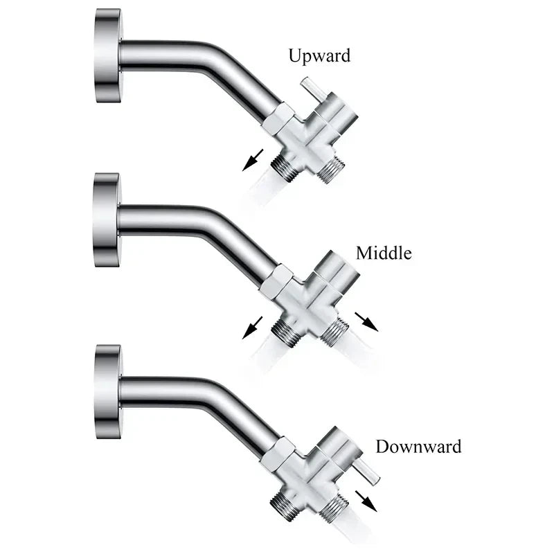 G1/2 Inch Three-Way Diverter Valve T-Type Adapter Converter
