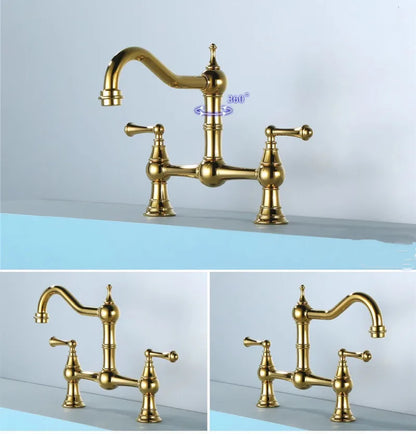 Sink Tap Rotation Total Brass Lead Classical Double