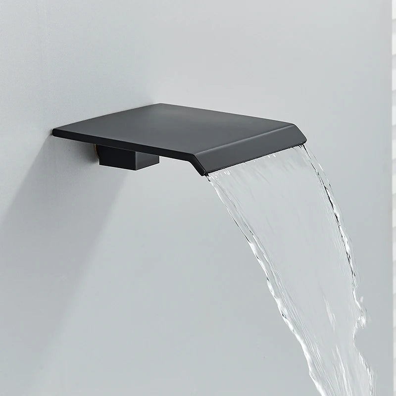 Matte Black Bathroom Shower Faucet Orange Box Rain