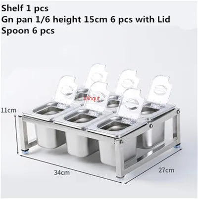 Stainless Steel Transparent Gn Pans Visible Food Exhibition