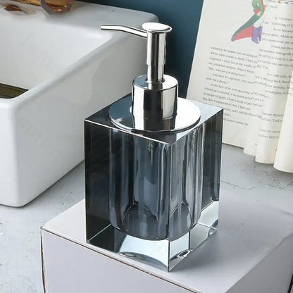 Light Luxury Crystal Glass Bathroom Lotion Bottle Transparent