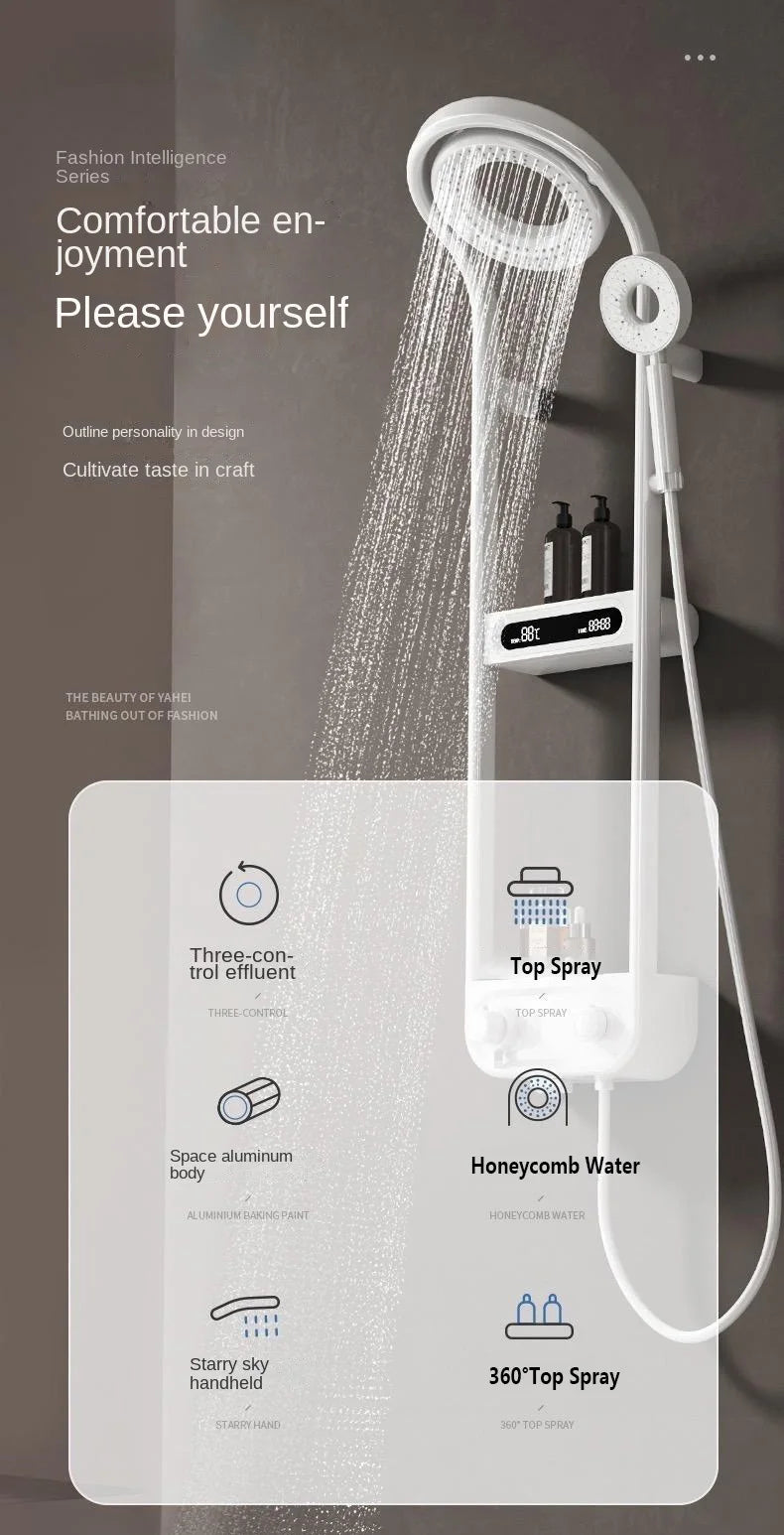 Design High End Bathroom Gray Shower Round Shower