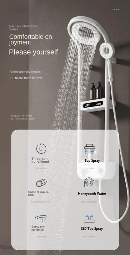 Design High End Bathroom Gray Shower Round Shower