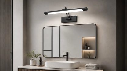 Modern Led Mirror Light Minimalist Black Metal Adjustable