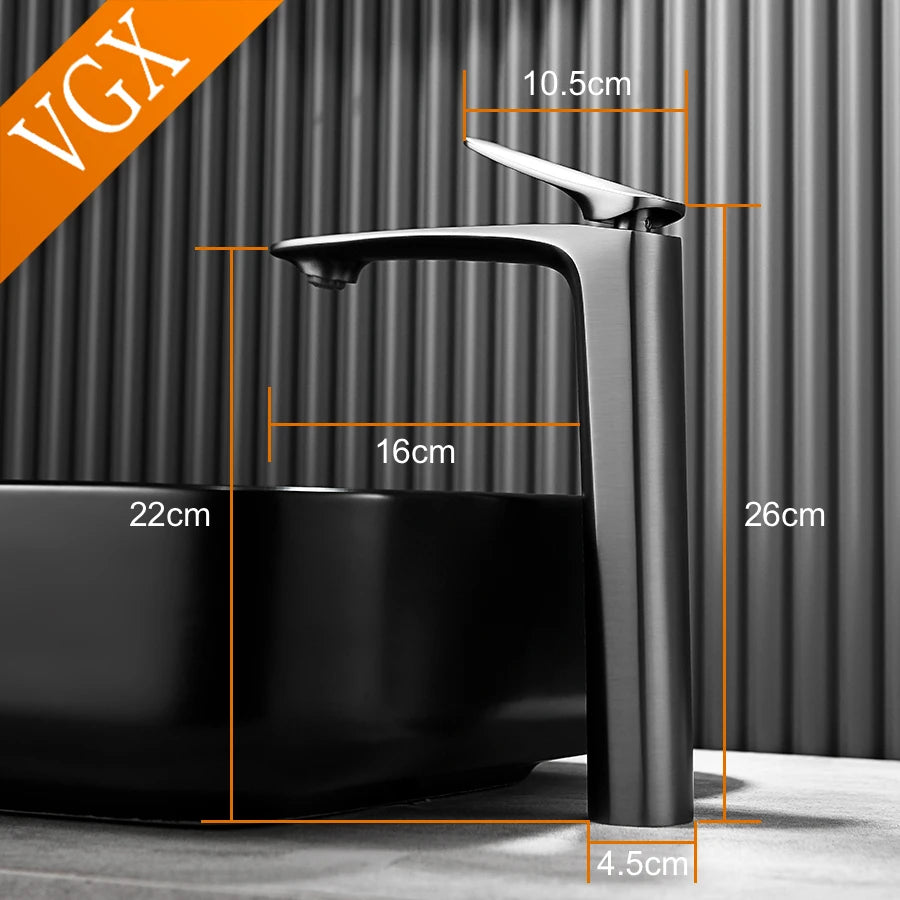Vgx Luxury Gold Bathroom Faucets High Basin Mixer