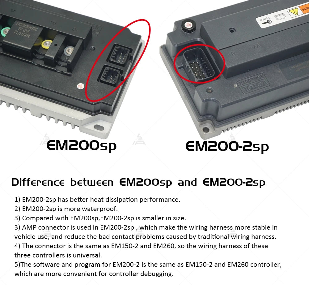 Votol Controller Programmable Em200-2sp 72v 600a Can Controller