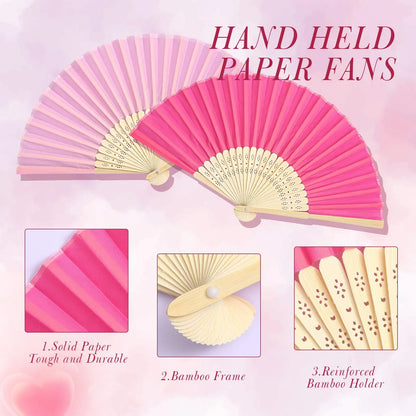 30-120pcs Wedding Hand Fans Folding Fans Guest Paper