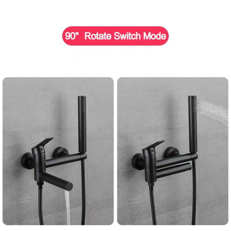 Bathroom Bathtub Shower Faucet Swivel Tub Spout Handhold