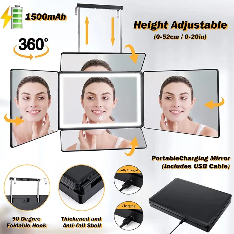 Way Mirror Self Hair Cutting 360 Mirror Braiding