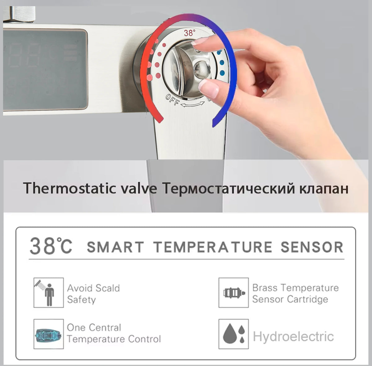 Ulgksd Thermostatic Shower Faucet Full Bathroom Rainfall Mixer