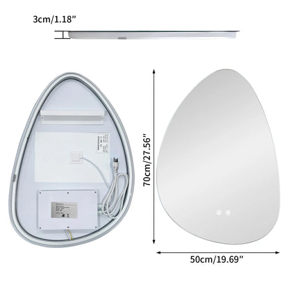 70/77cm Irregular Illuminated Led Bathroom Mirror Makeup Vanity