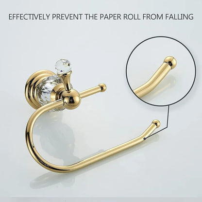 Pieces Gold Bathroom Sets Brass&Crystal Retractable Towel Bar