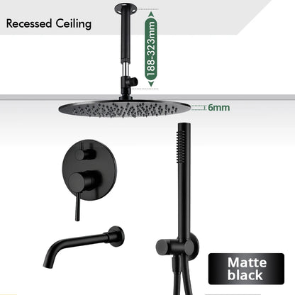 Bathroom Faucet Shower Mixer Tap Spout Black Solid